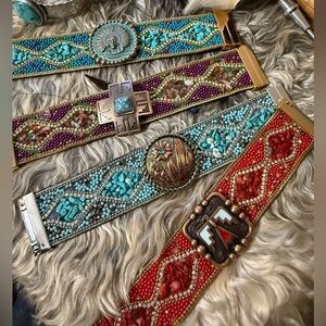 Choice of “Miss Kitty” Western Beaded Magnetic Bracelet with Southwestern Concho